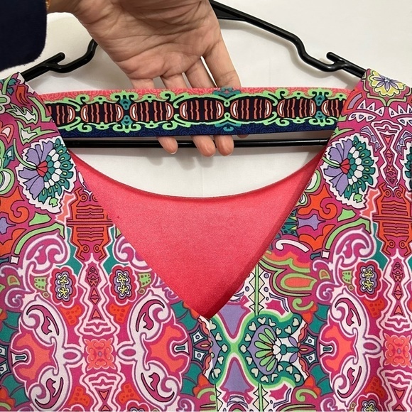 Laundry by Shelli Segal Pink Multicolor Geometric Print Jersey Shift Dress sz S - Picture 13 of 13